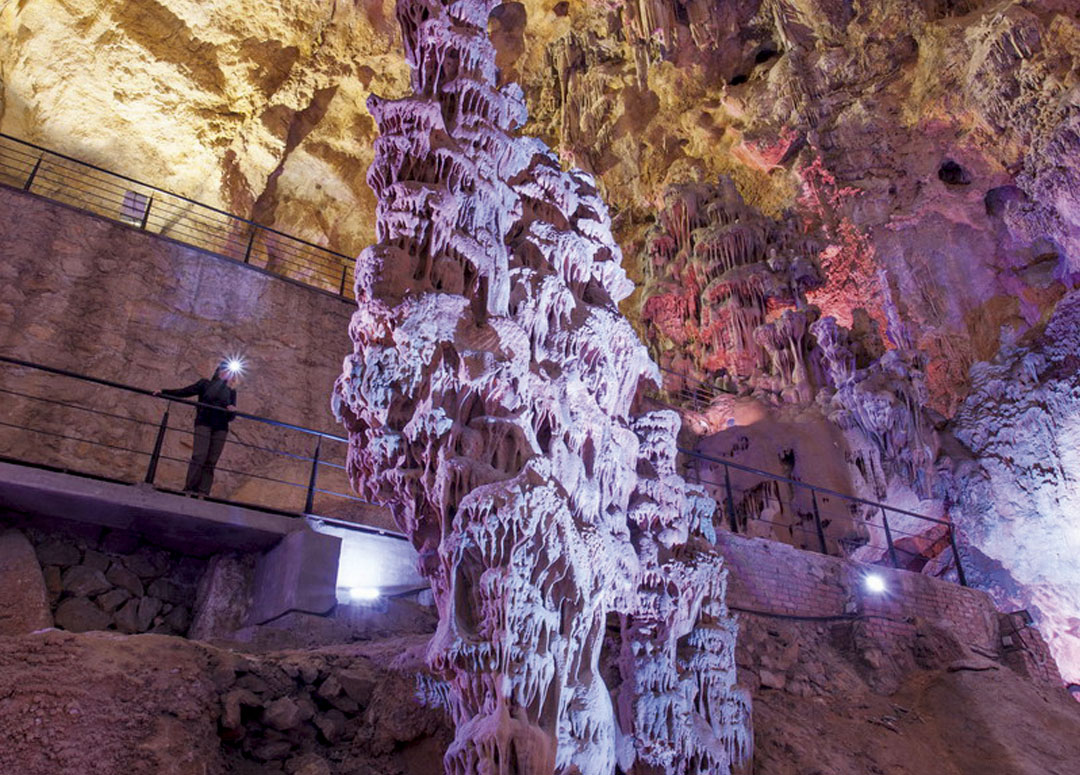 Canelobre Caves. Stalagmite that gives name to the cave